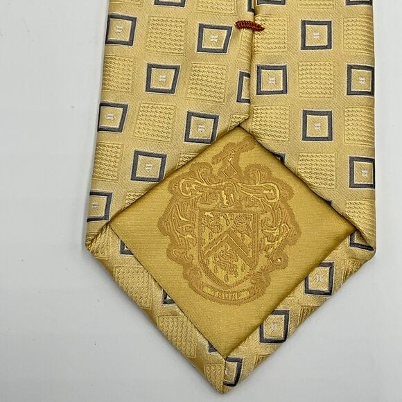Donald J. Trump Tie Luxury Geometric Gold Silk‎ Signature 60" President Designer - Picture 6 of 6